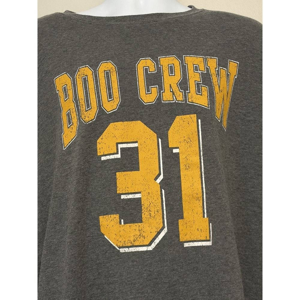 Grayson Threads Boo Crew Long Sleeve Graphic Sweatshirt Dress XXL Gray Halloween - Picture 2 of 7